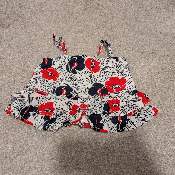 3 For $18 Janie and Jack Red and Blue Floral Camisole - Picture 2 of 6